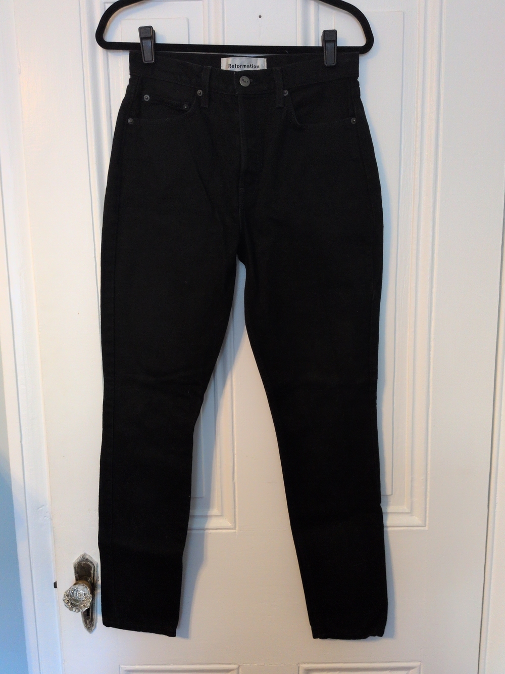Reformation Black High-Rise Skinny Jeans
